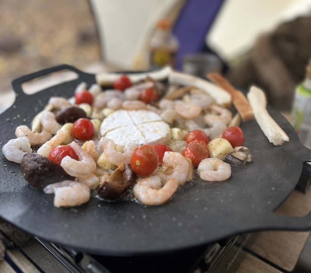 ajillo on a multi-griddle