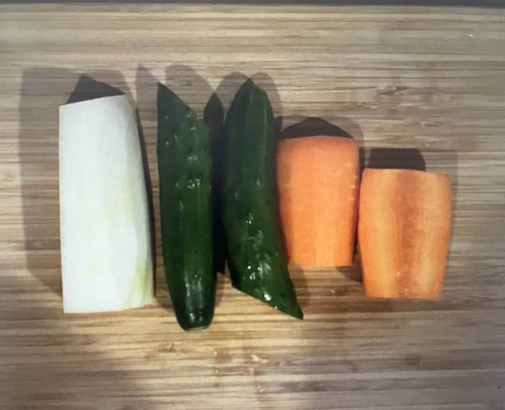 radish cucmber carrot