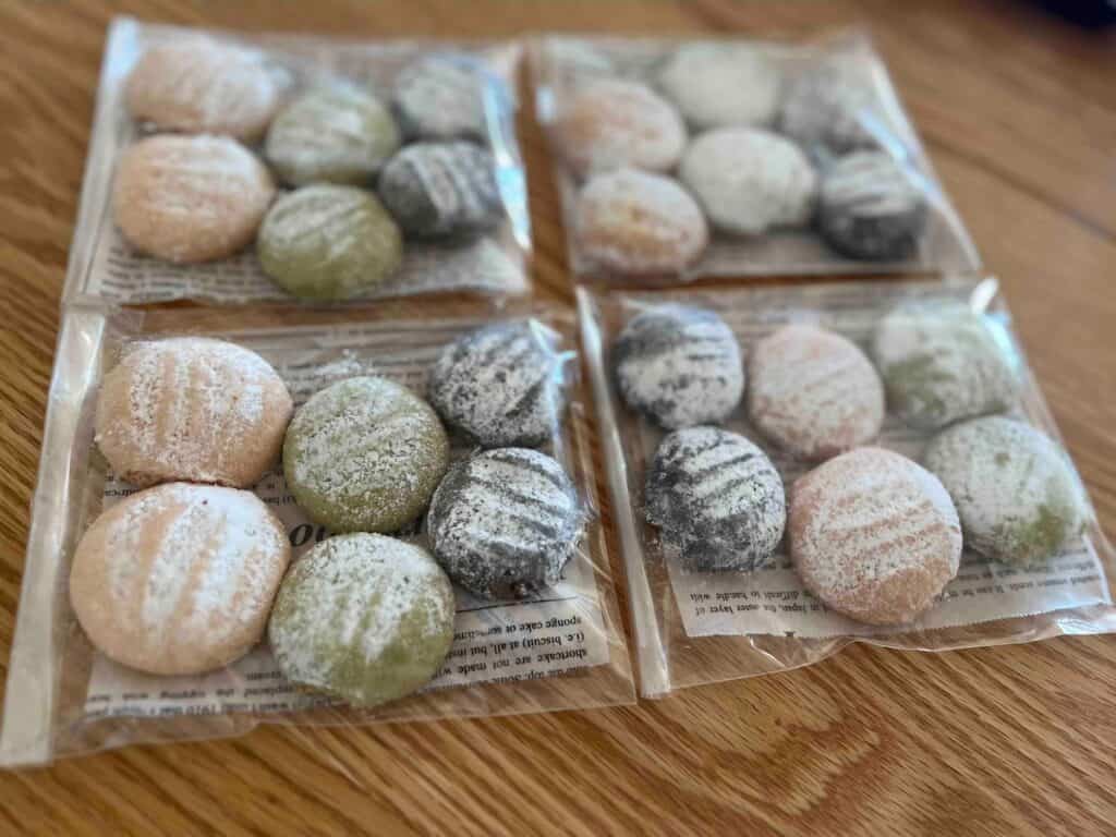 Wrapped snowball cookies