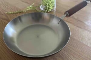 stainless steel frying pan. 