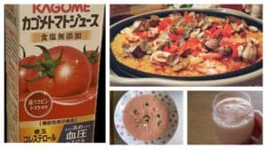 トマトジュースでアレンジした料理のコラージュ