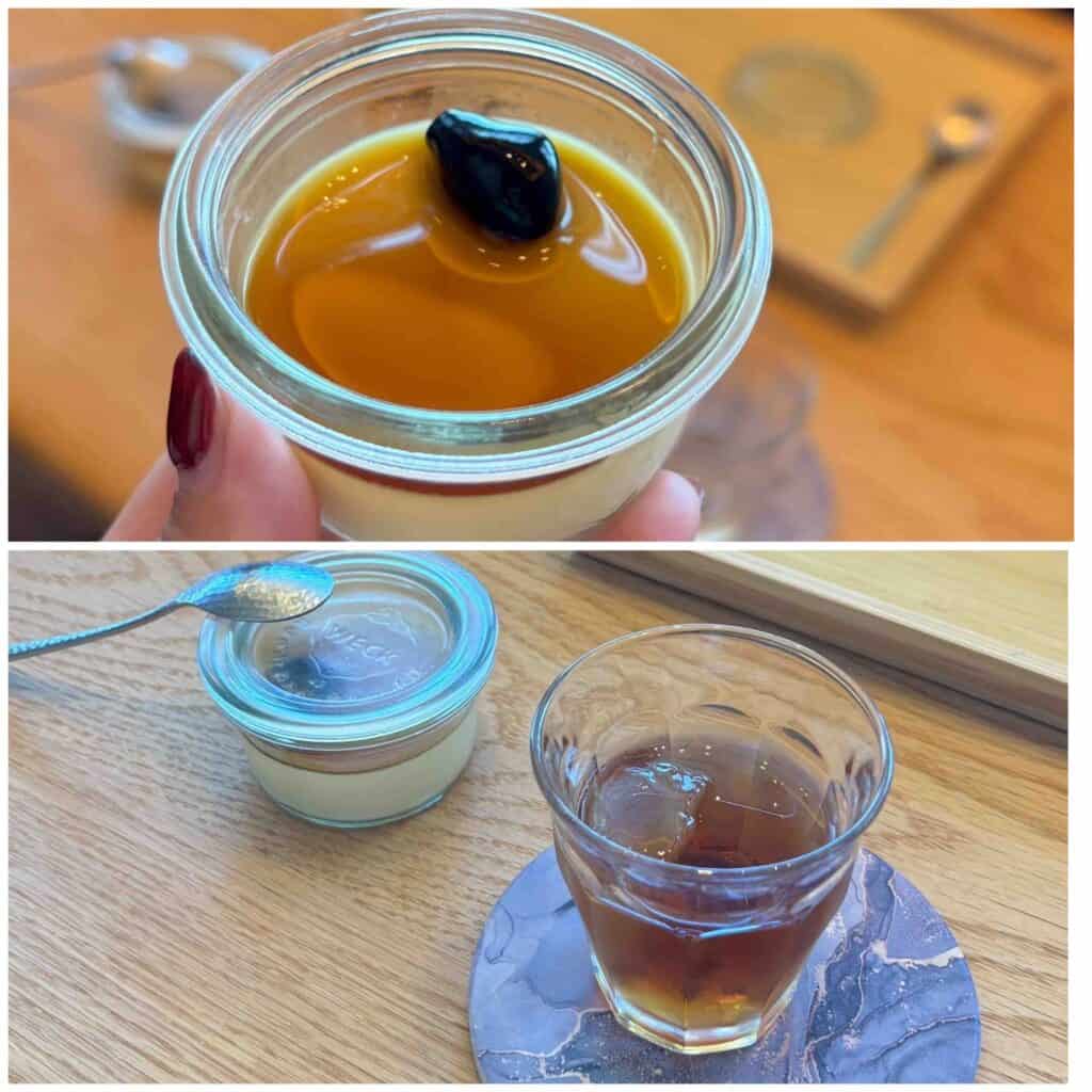 上下2分割のウェルカムドリンクとスイーツ