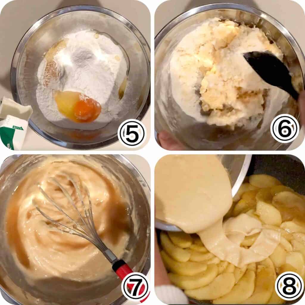 りんごガレットの作り方工程その2の４カット画像