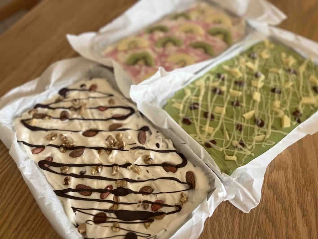 水切りヨーグルトで作ったヨーグルトバーク３種類