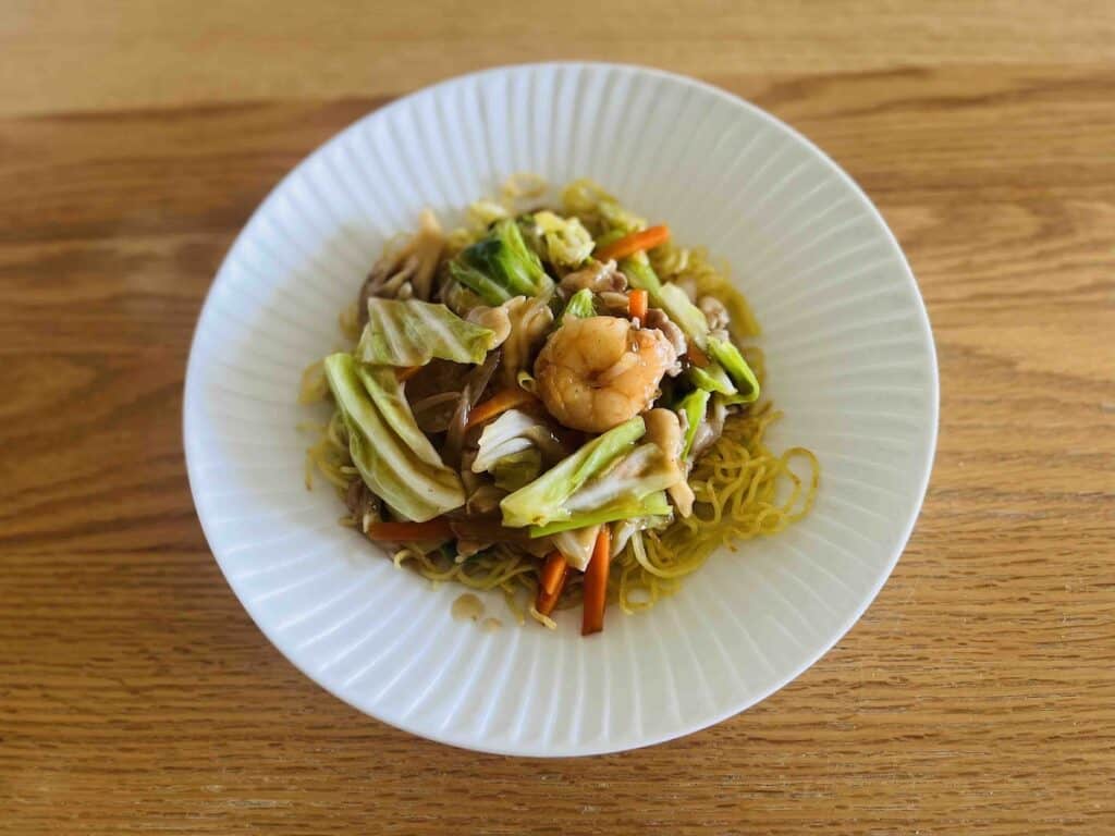 完成したあんかけ焼きそば