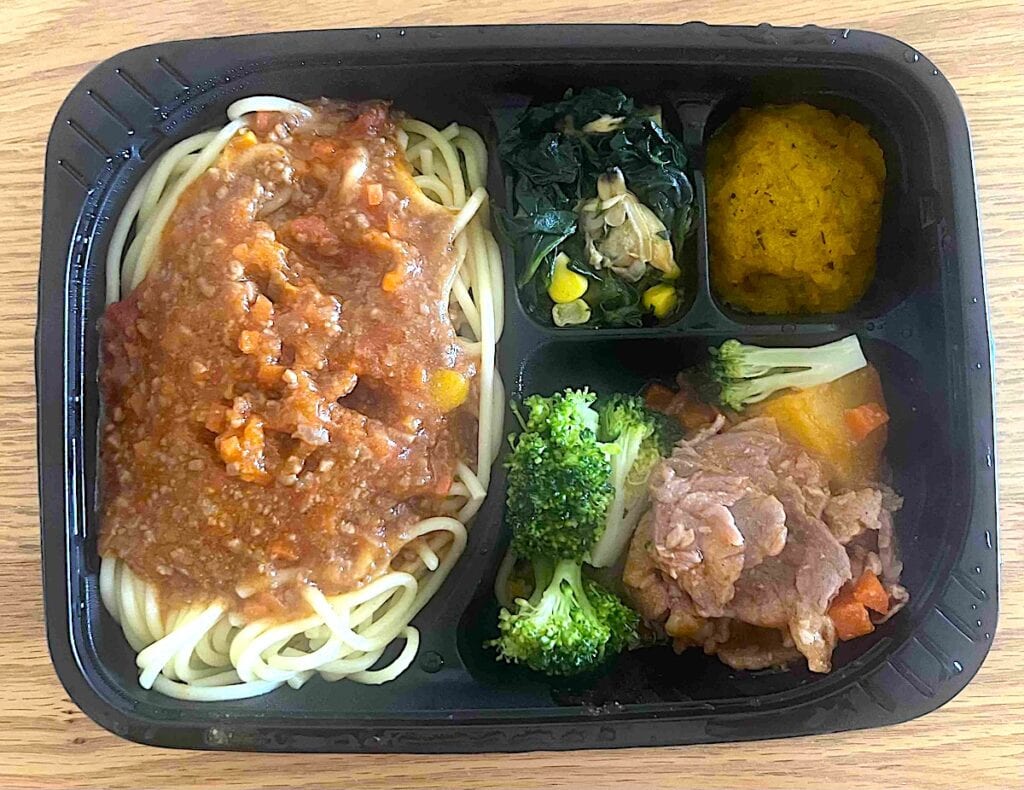 解凍したスパゲッティ弁当