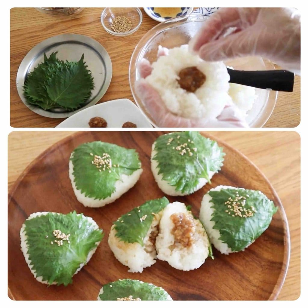 甘味噌で作ったおにぎり