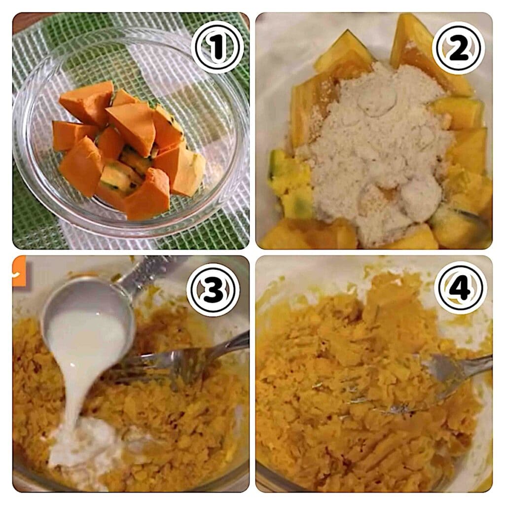かぼちゃあんの作り方４カット